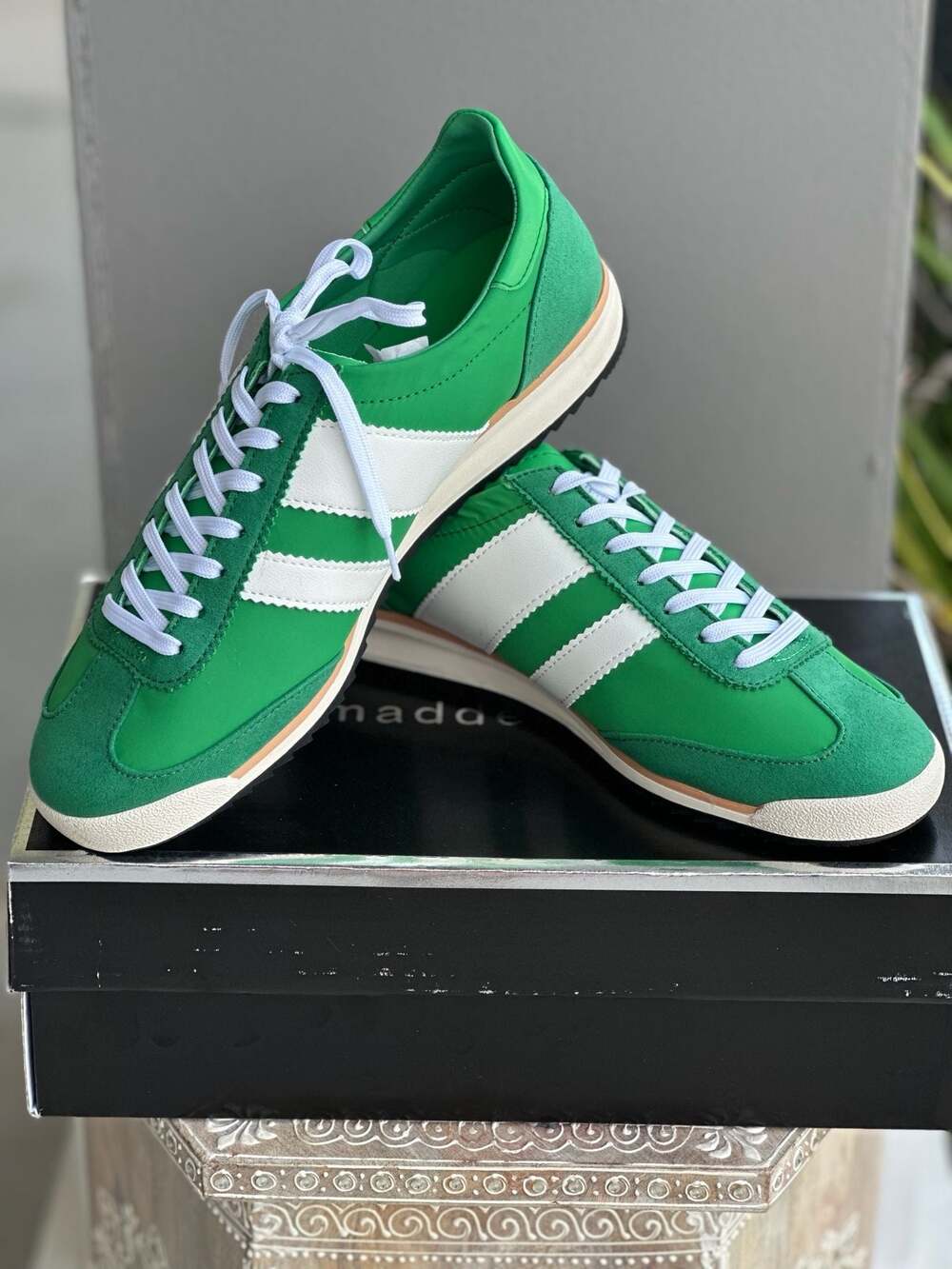 Madden Girl Jumper Retro Low-Profile Jogger Sneakers in Green Multi